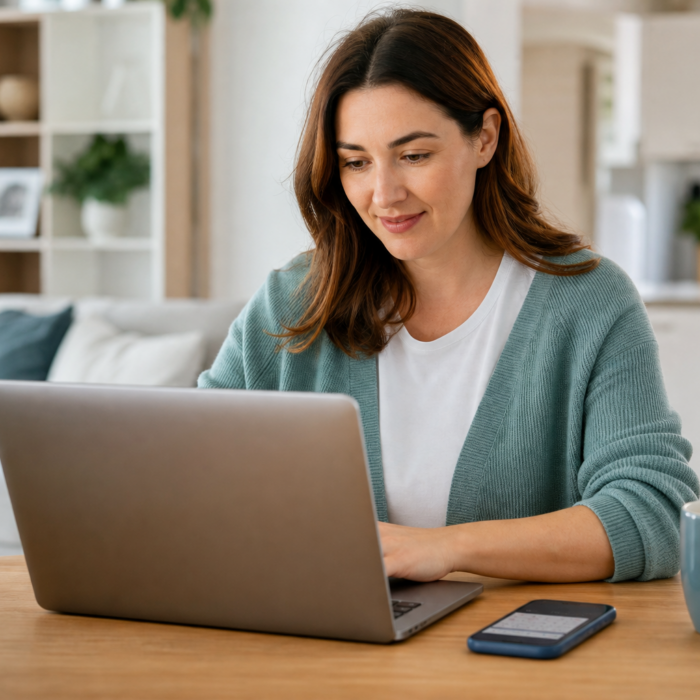 Patient completing pre-visit medical forms online before a doctor appointment